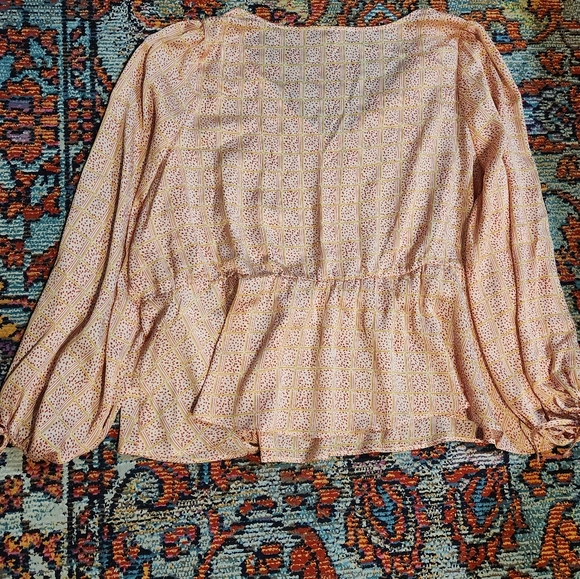 Eloquii Speckled Tie Sleeve Blouse - Picture 3 of 4